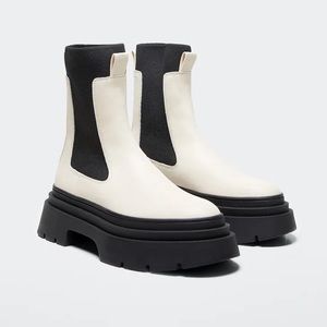 Mango Track sole contrast ankle boots. Size US 7 1/2